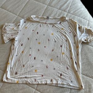 Old Navy Loose Sunday Sleep Ultra-Soft Pajama Top in Peace Signs